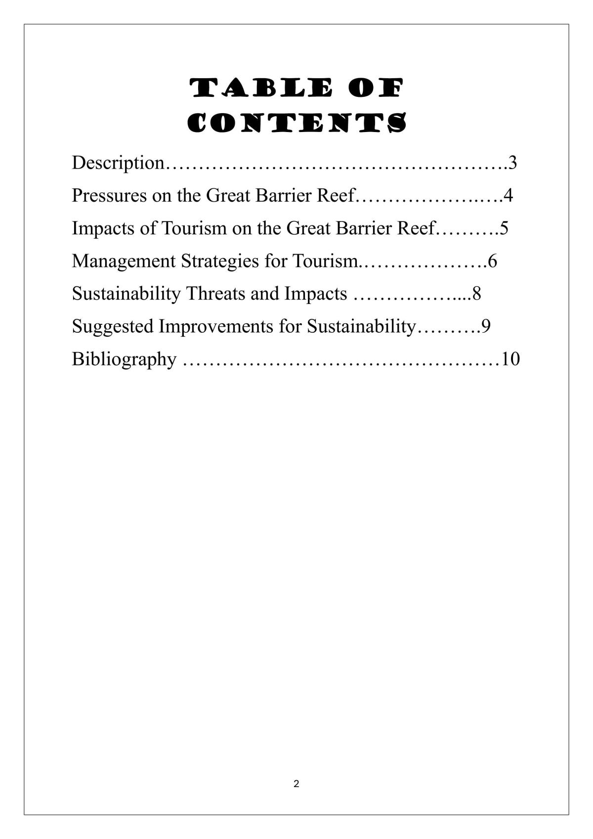 The Great Barrier Reef Research Report - Page 2