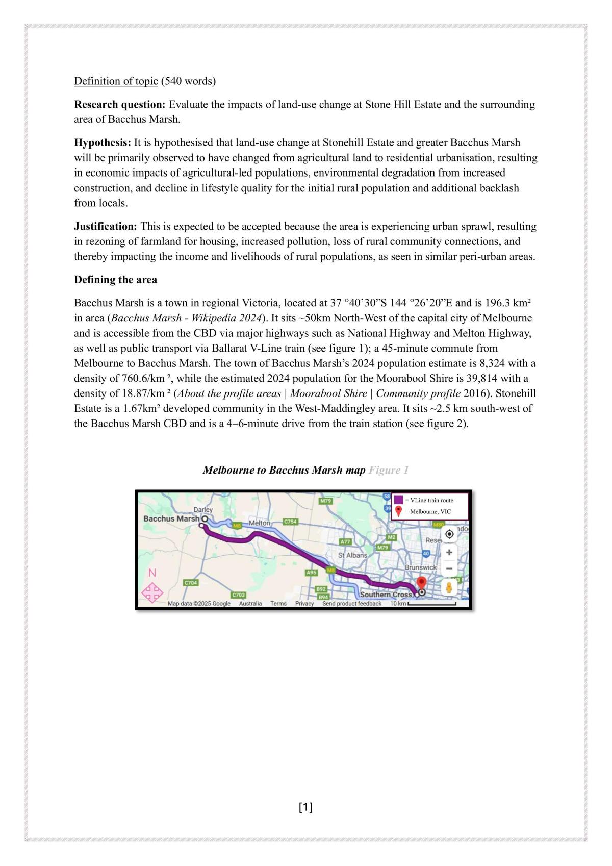 Stonehill & Bacchus Marsh Unit 3 Fieldwork Report - Page 2