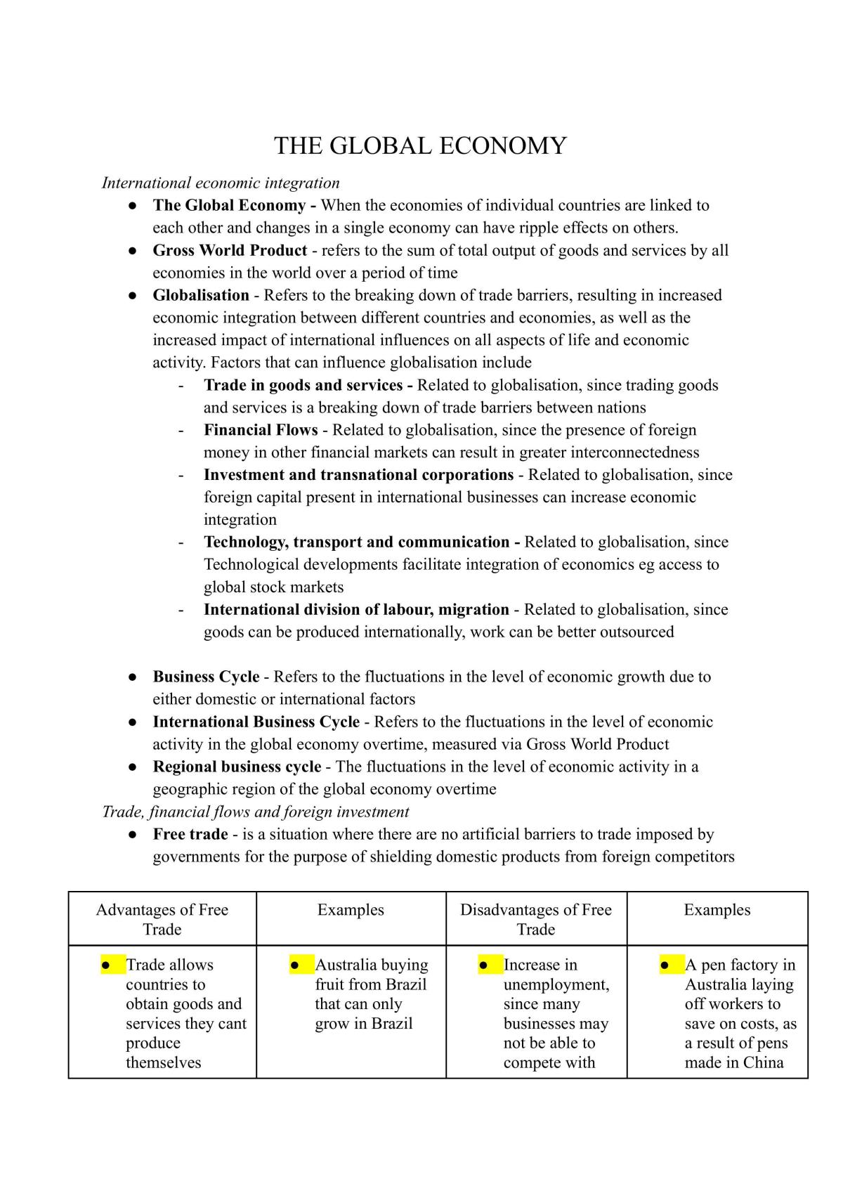HSC Economics- Complete Subject study notes - Page 2