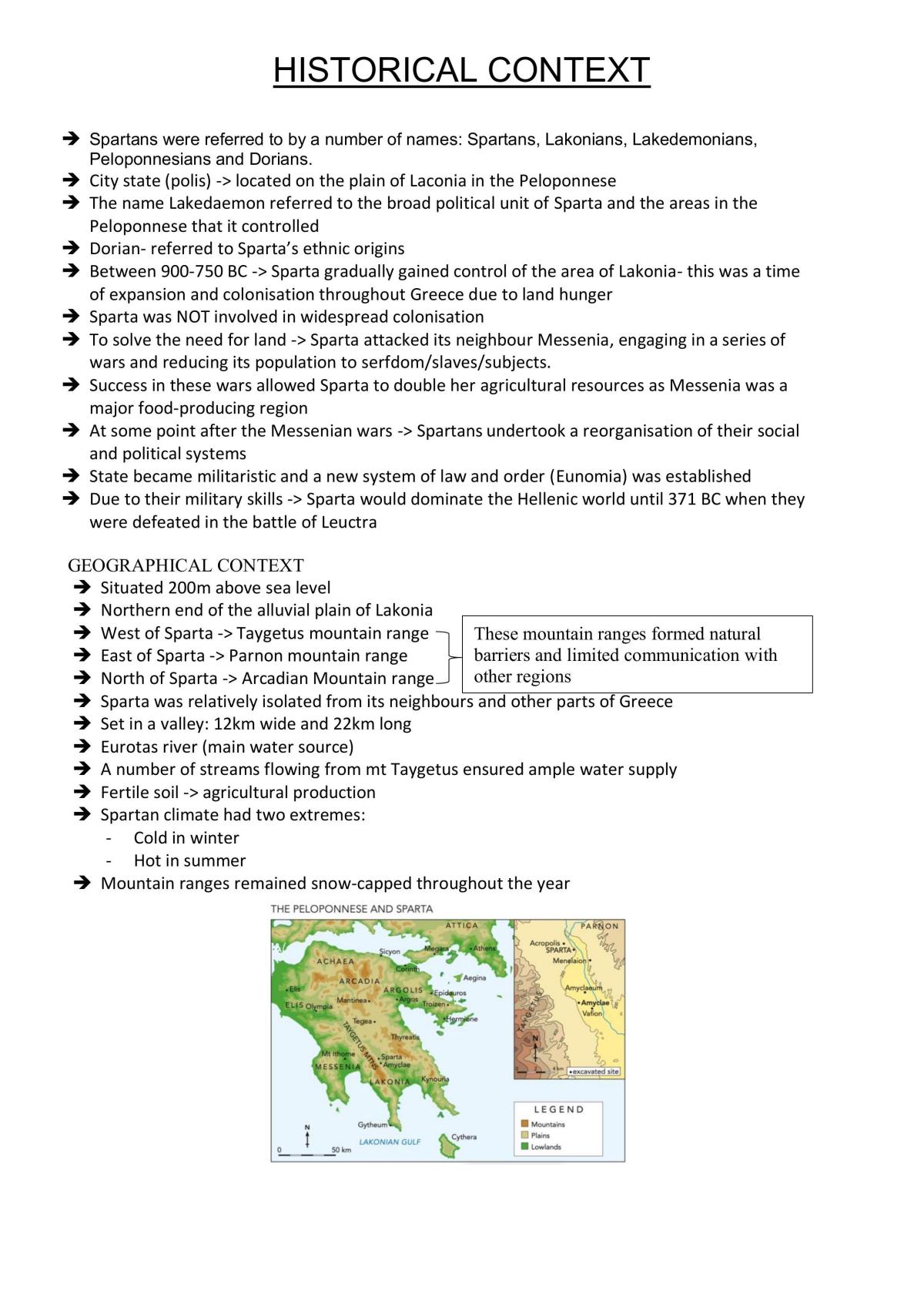 Yr 12 Hsc Course Notes on Sparta - Page 2
