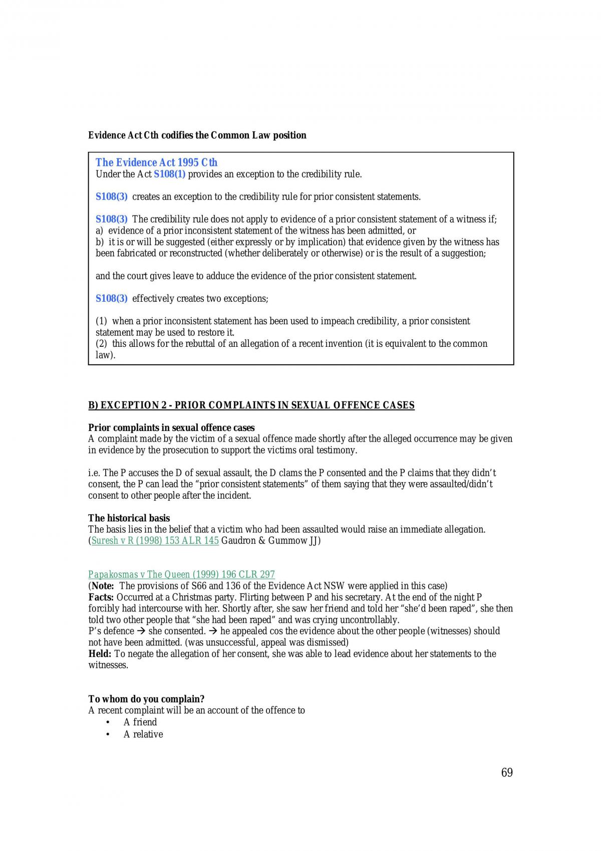 Law Of Evidence Notes - Page 70