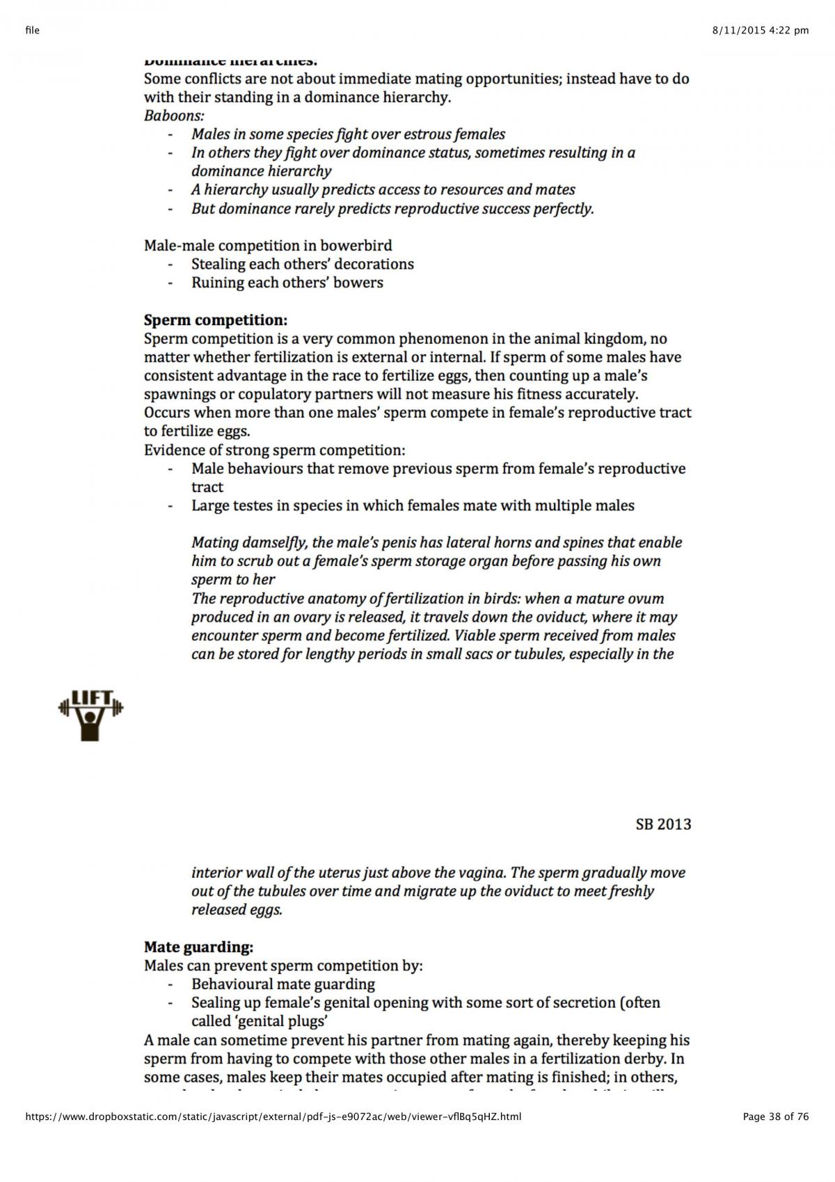 BIOL3207- Animal Behaviour Course  Notes - Page 38