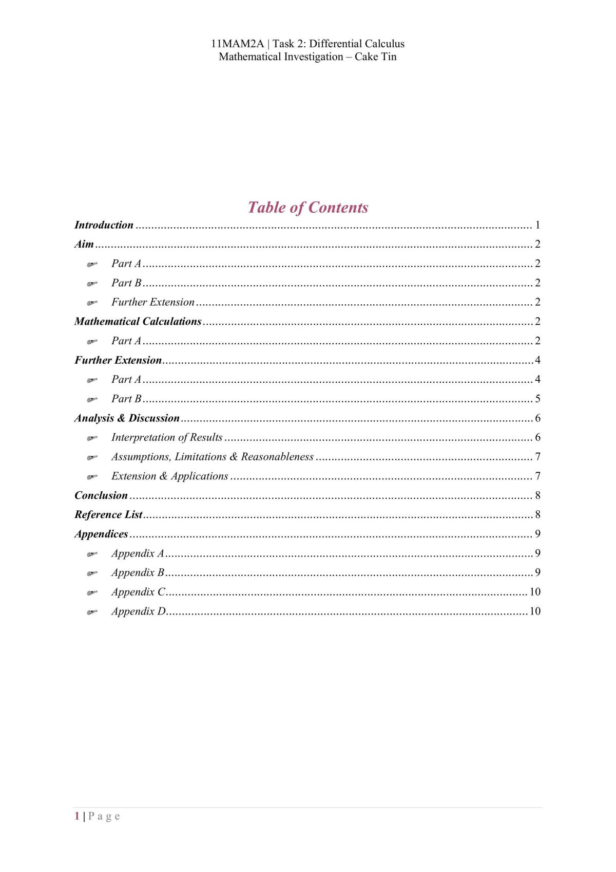 Differential Calculus Folio - Page 2