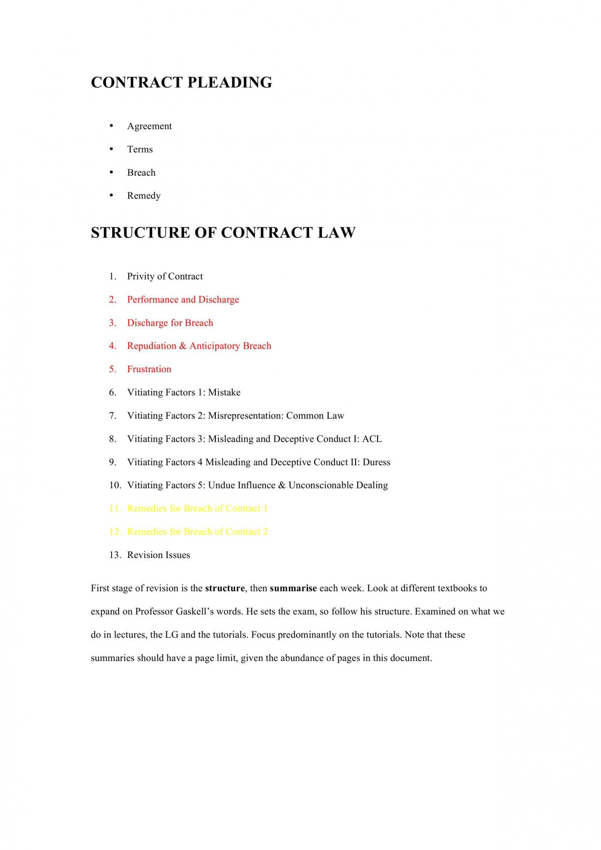 Law of Contracts B Study Notes - Page 2