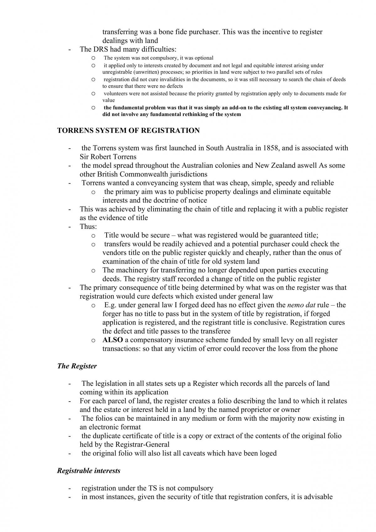 Land Law - MLL325 Notes - Page 32