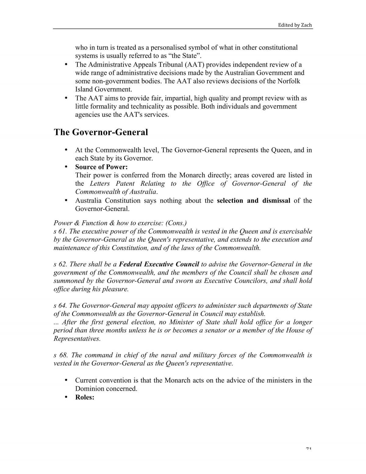 Comprehensive study notes for Principles of Public Law  - Page 71