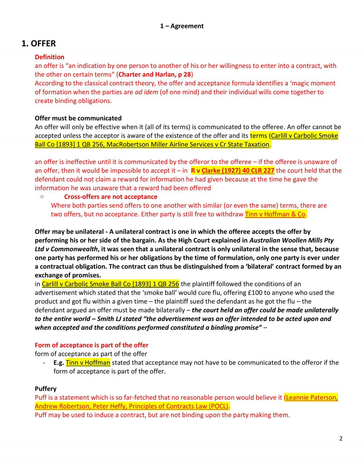 Contracts Law Final Exam Notes - Page 2
