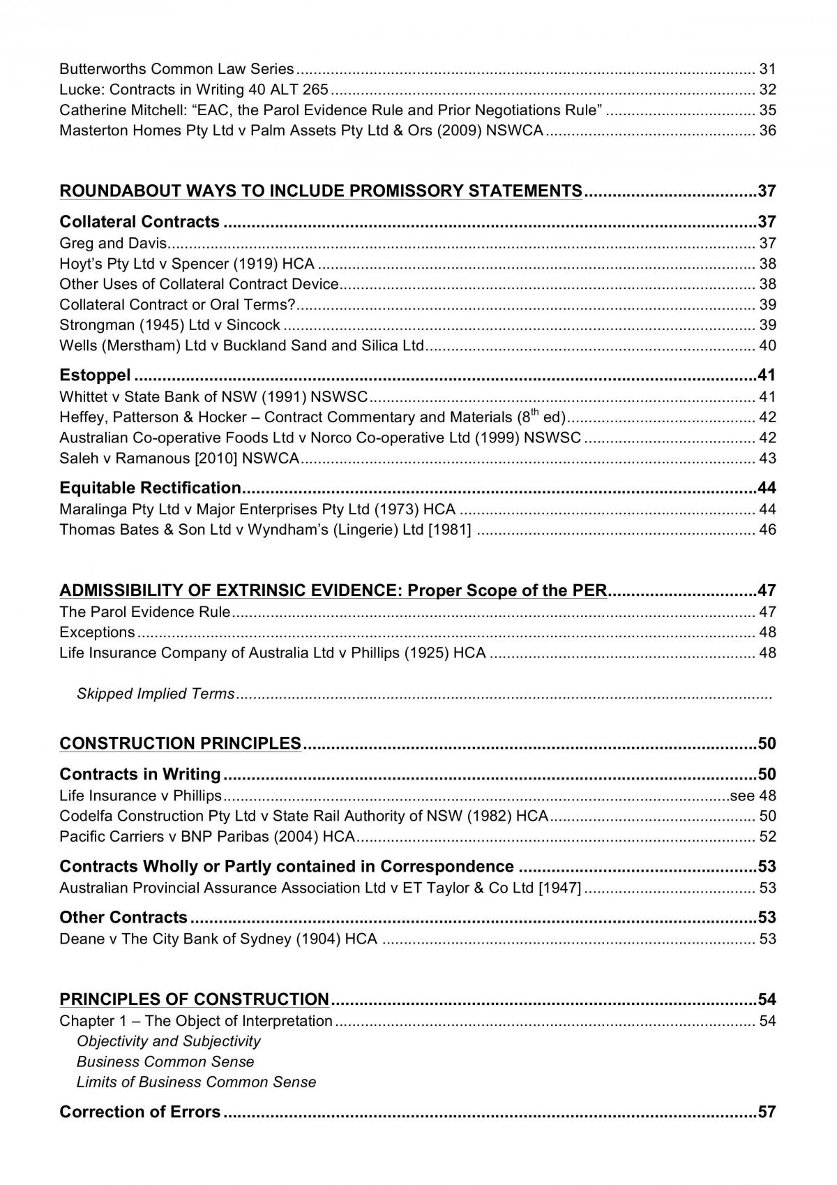 Interpretations of Contract - Exam Notes - Page 2