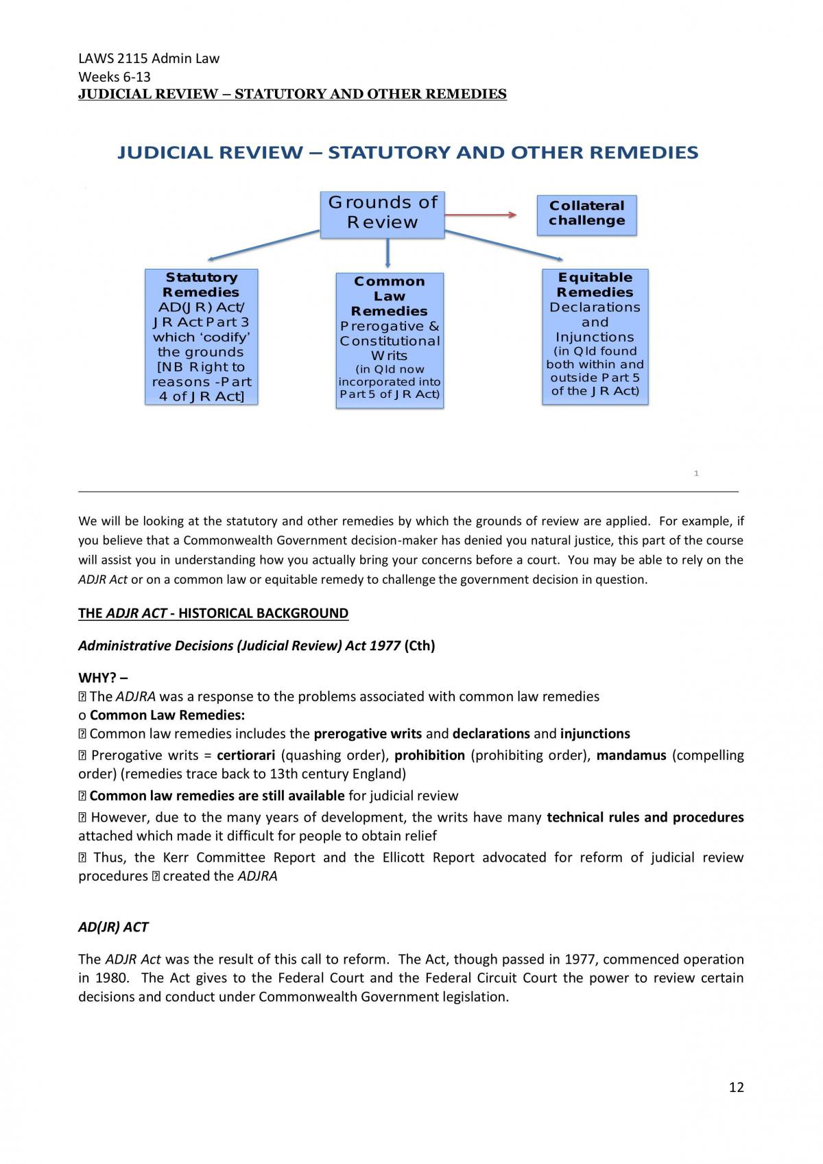 Admin Law Notes Weeks 6-13 - Page 12