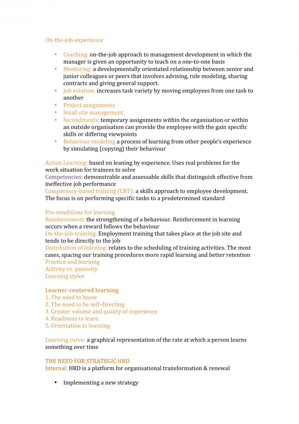 Human Resource Management Introduction Examination Notes  - Page 10