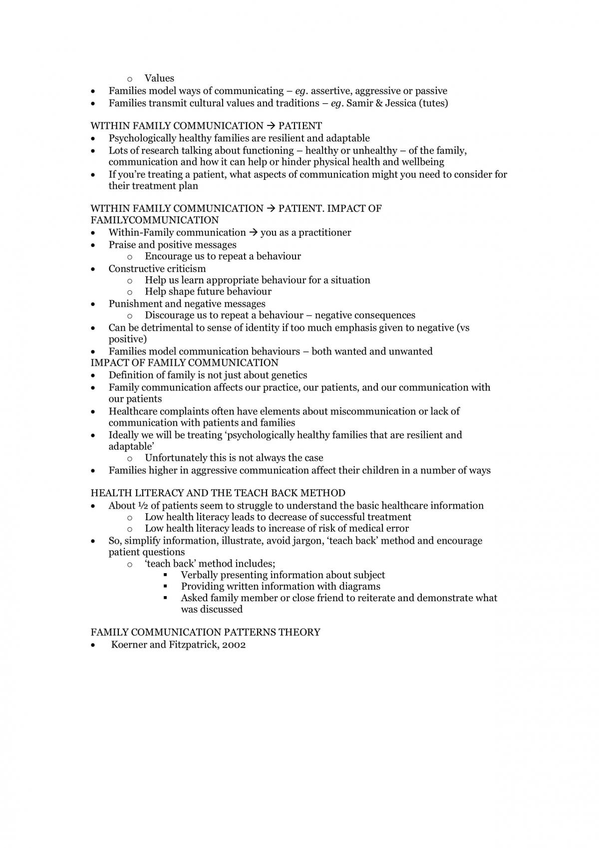 Interpersonal Processes and Skills/Communication for Health Professionals Complete Study Notes - Page 18