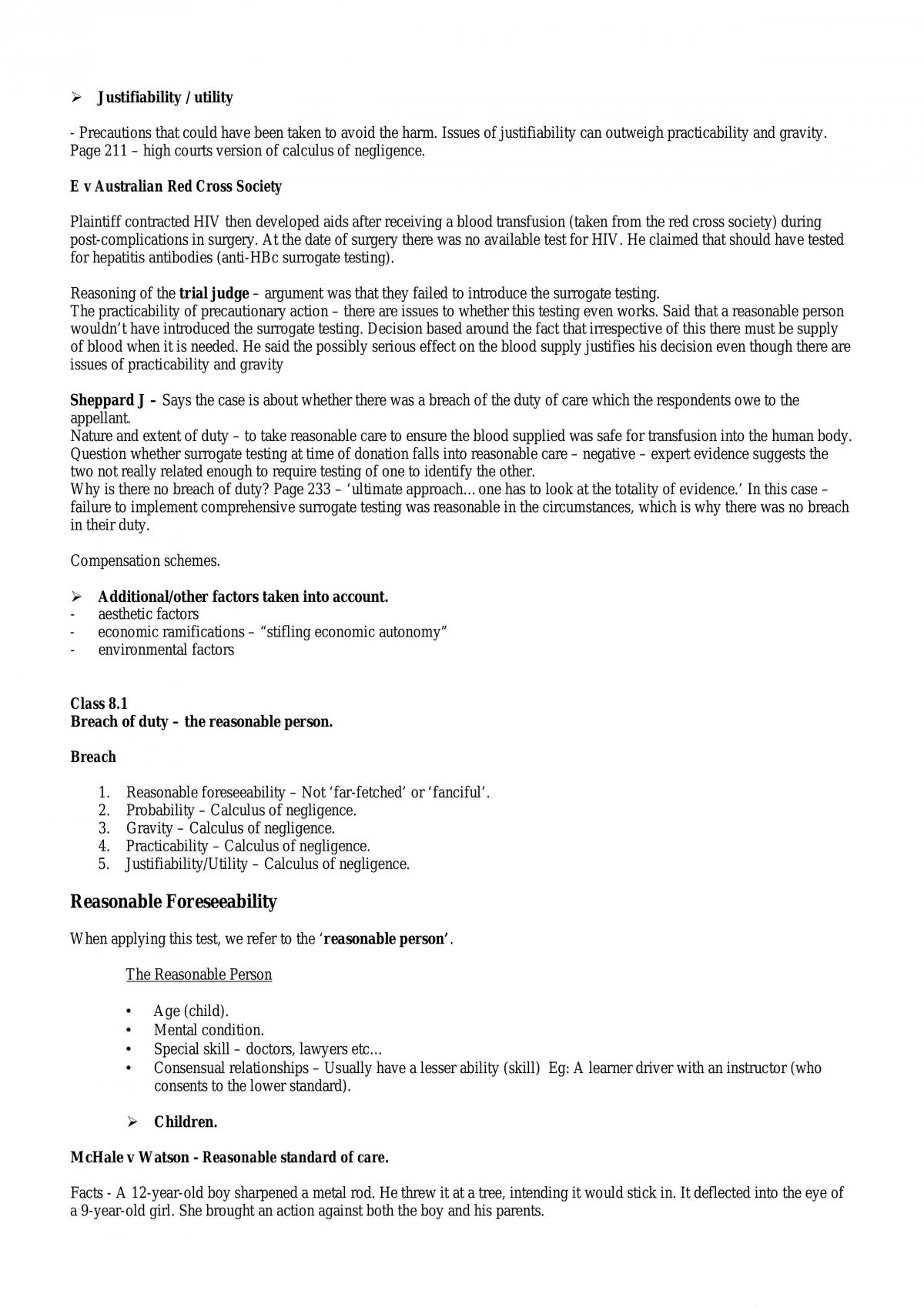 Detailed Course Notes; Cases And Commentary - Page 19