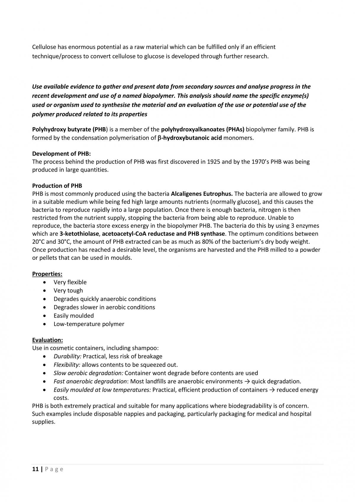 Production of Materials- every single dot point thorough notes - Page 11