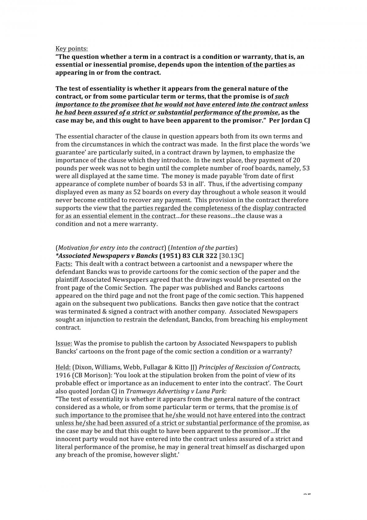 Comprehensive Contracts Case Summaries & Notes - Page 25