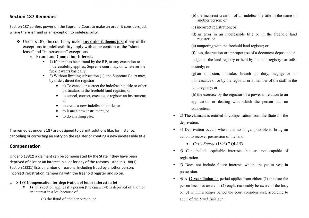 Property Law 2 Complete Notes - Page 31