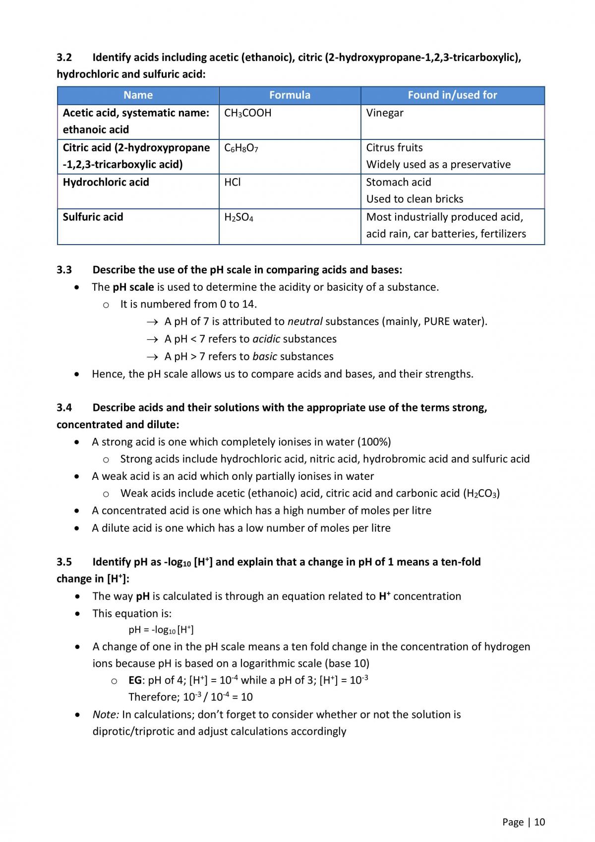 Acidic Environment Notes - Page 10