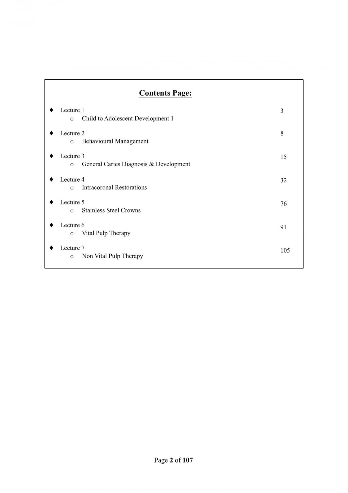 Paediatric Dentistry Notes - Semester 2  - Page 2