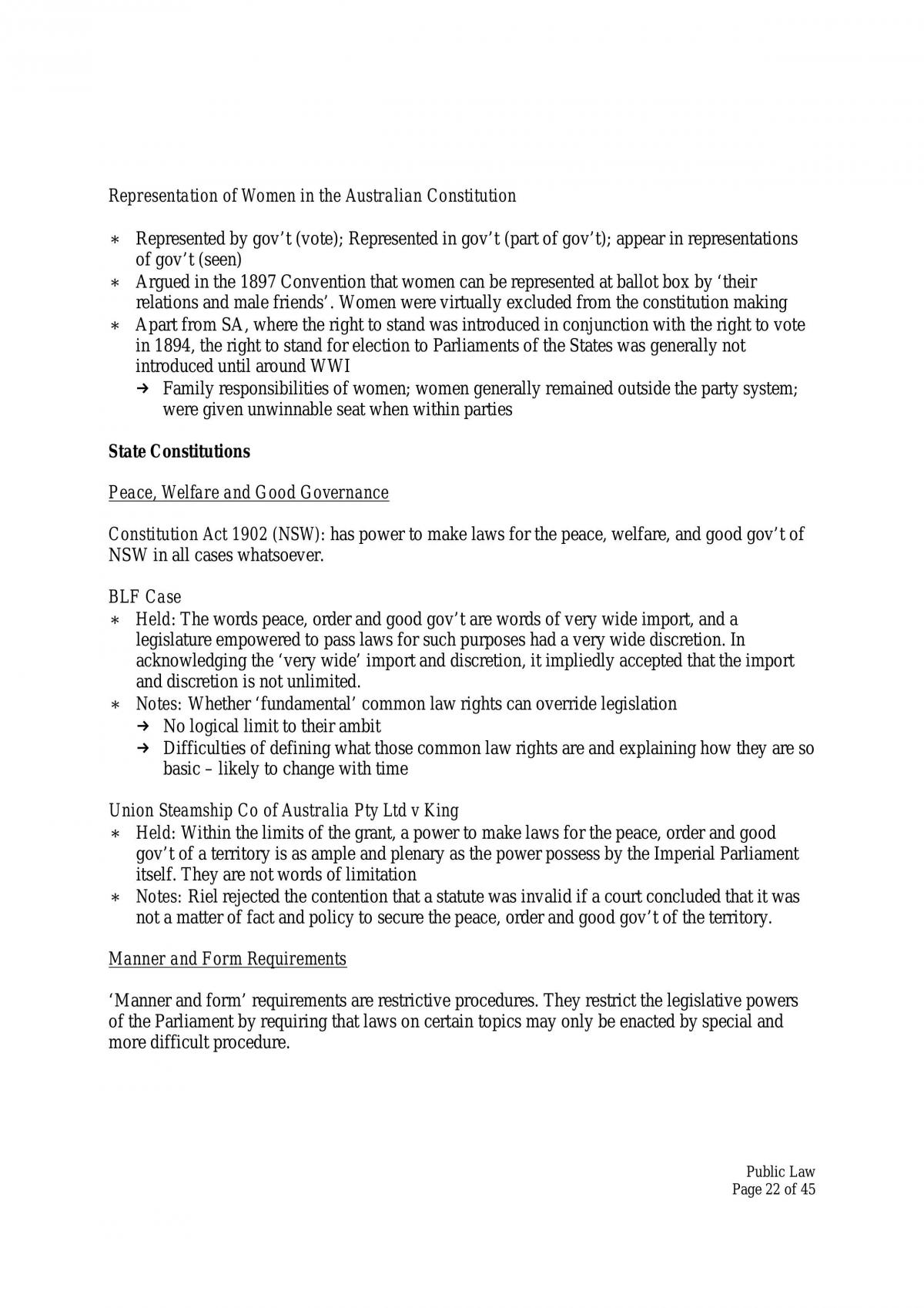 Public Law Review Notes - A Compulsory Course - Full Version Notes - Page 22