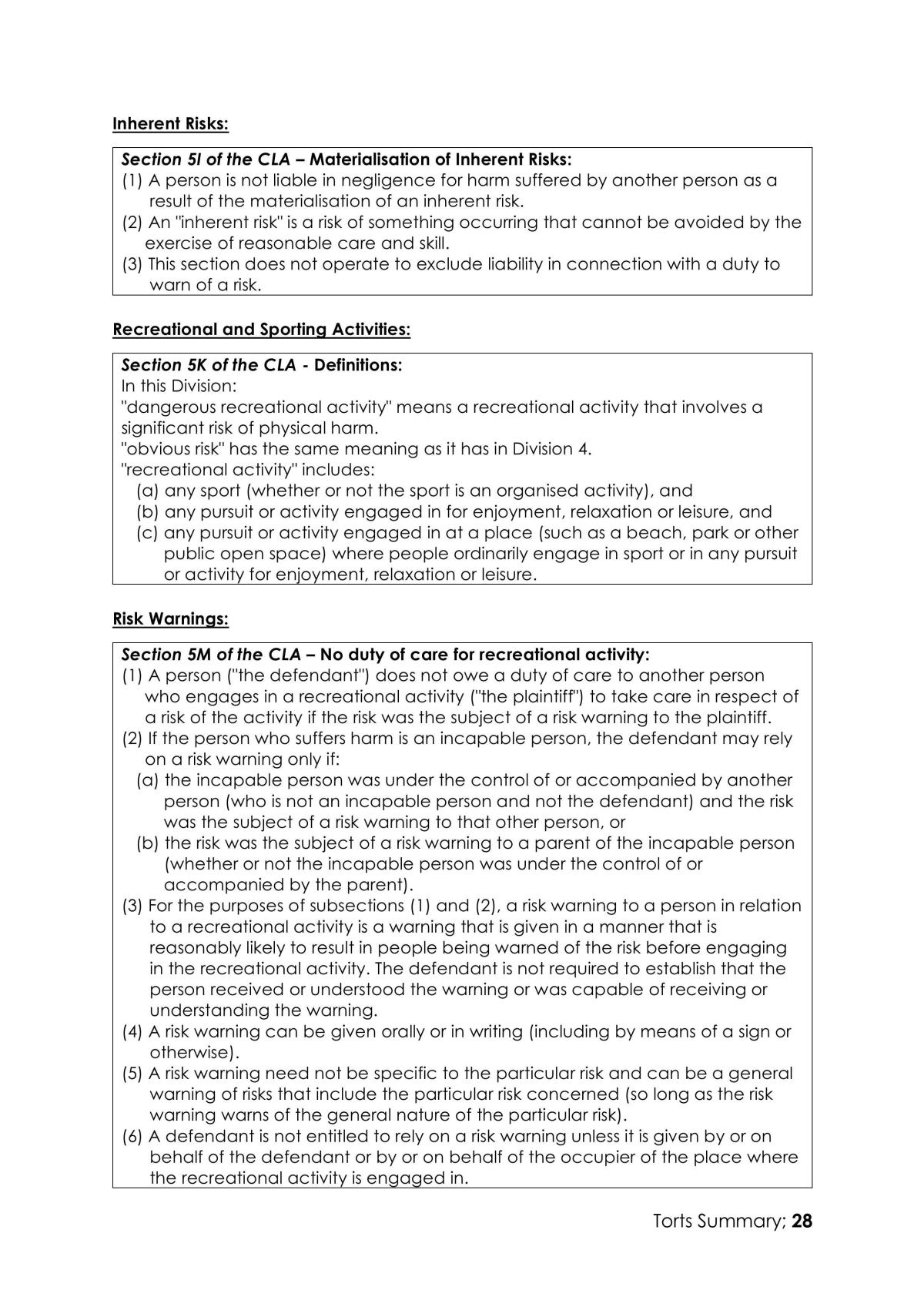 Torts Comprehensive Notes - Page 28