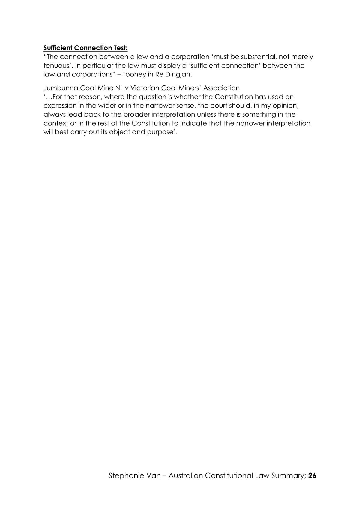 Australian Constitutional Law Comprehensive Notes - Page 26