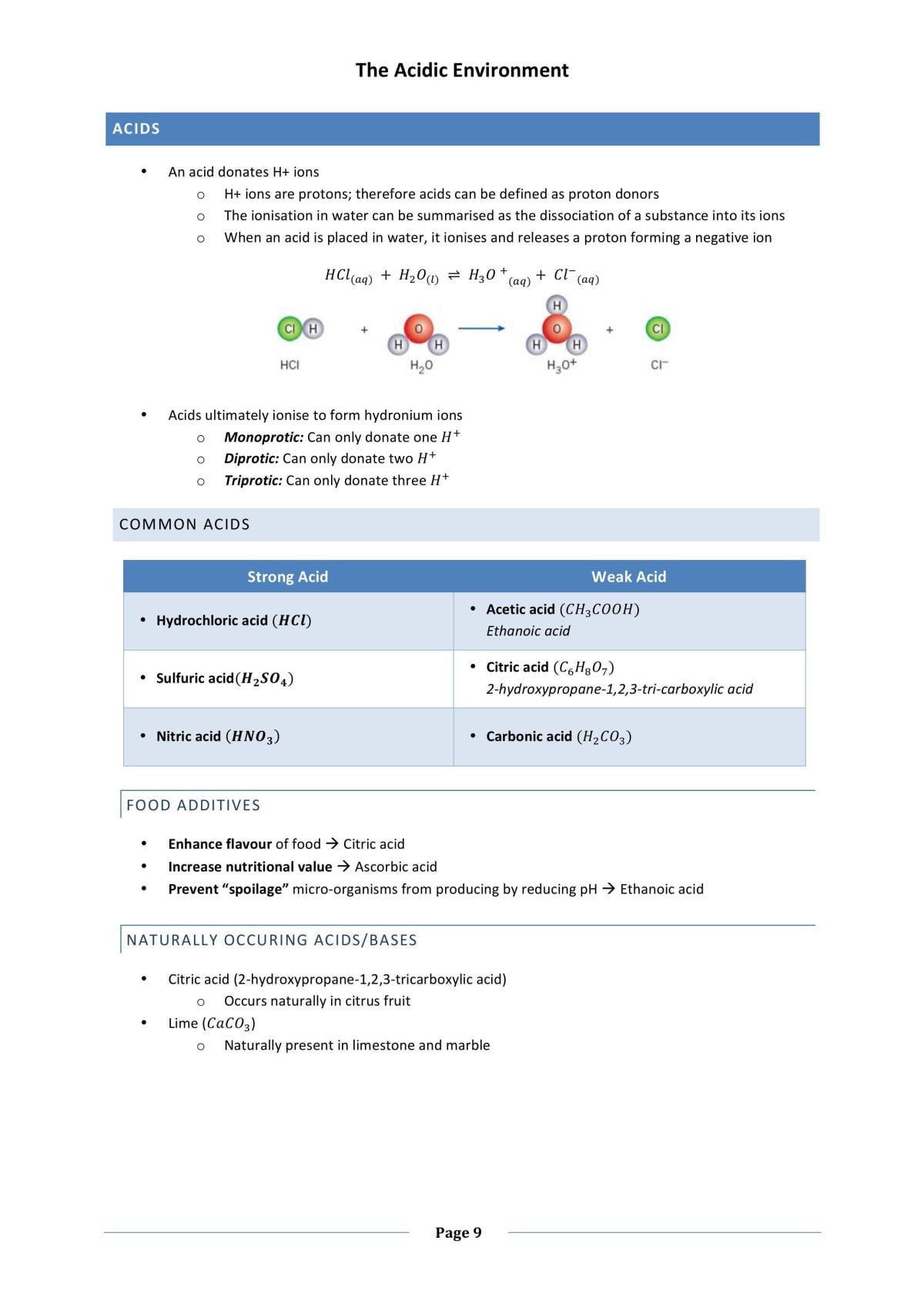 HSC Chemistry Topic 2 Notes - The Acidic Environment  - Page 10
