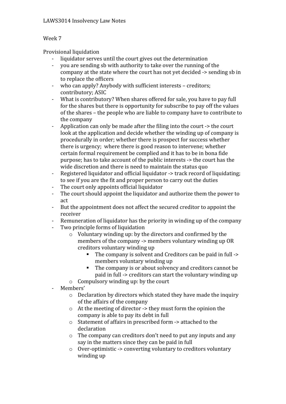 Insolvency Law Complete Class Notes - Page 18
