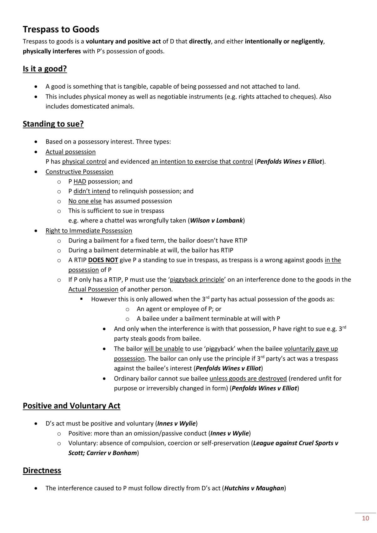 Torts A Complete Exam Summary Notes - Page 10