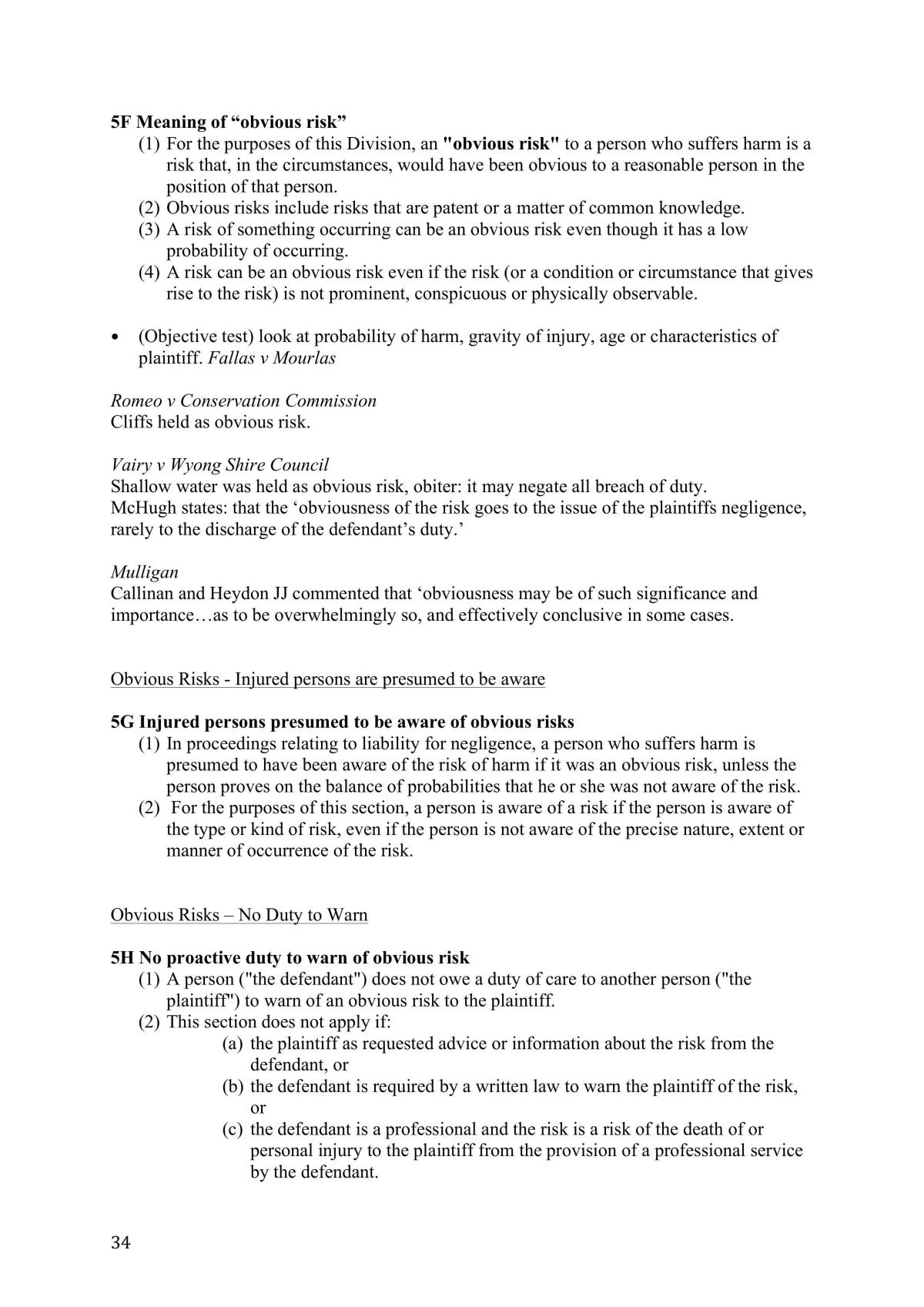 Torts 1 - Study/Exam Notes - Page 34