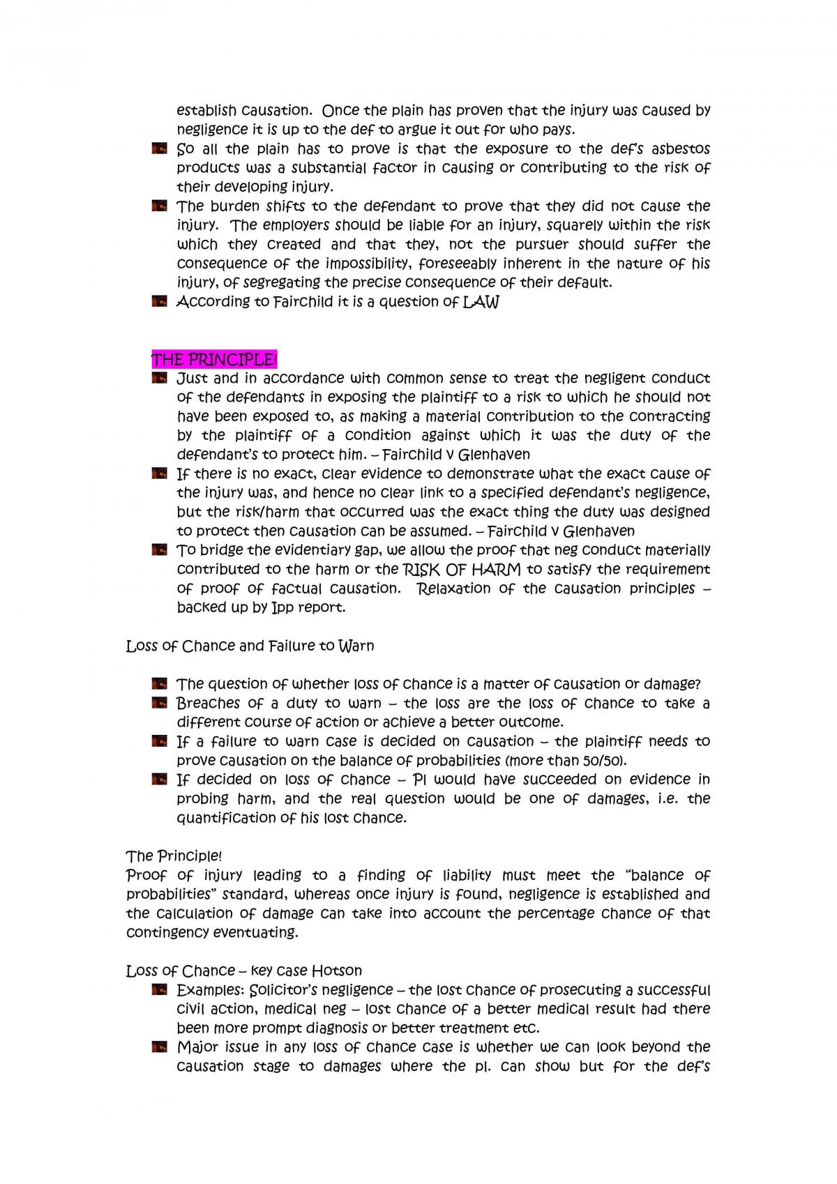 Torts 1 Notes On Causation - Page 10
