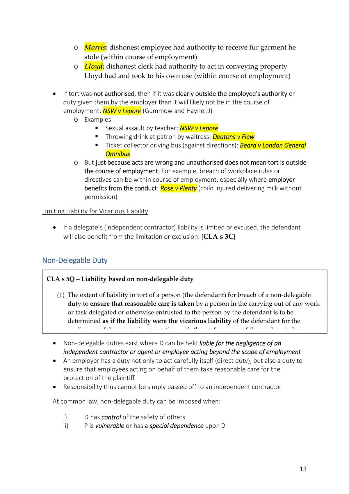 Torts Exam Summary - Page 13