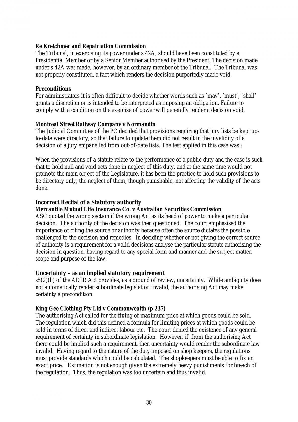 Administrative Law Course Summary - Page 30