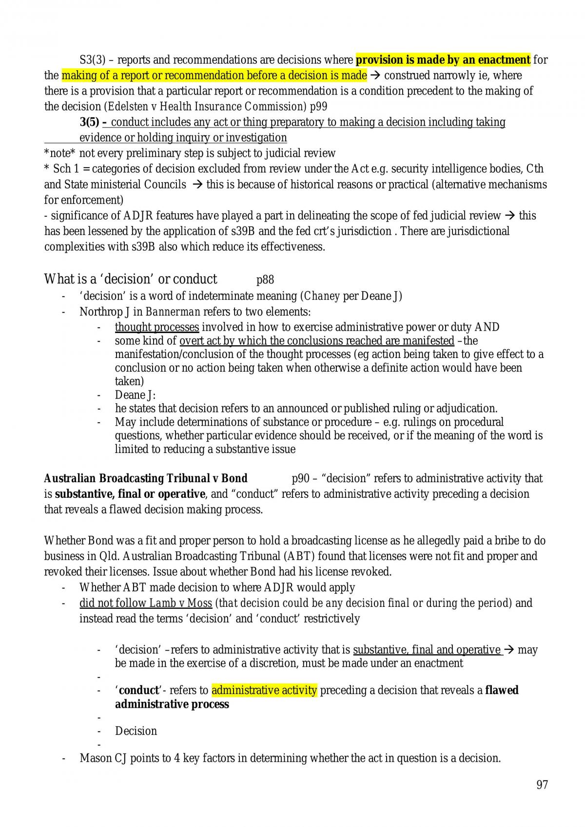 Final Exam Notes- Case Summaries, Notes Etc - Page 97