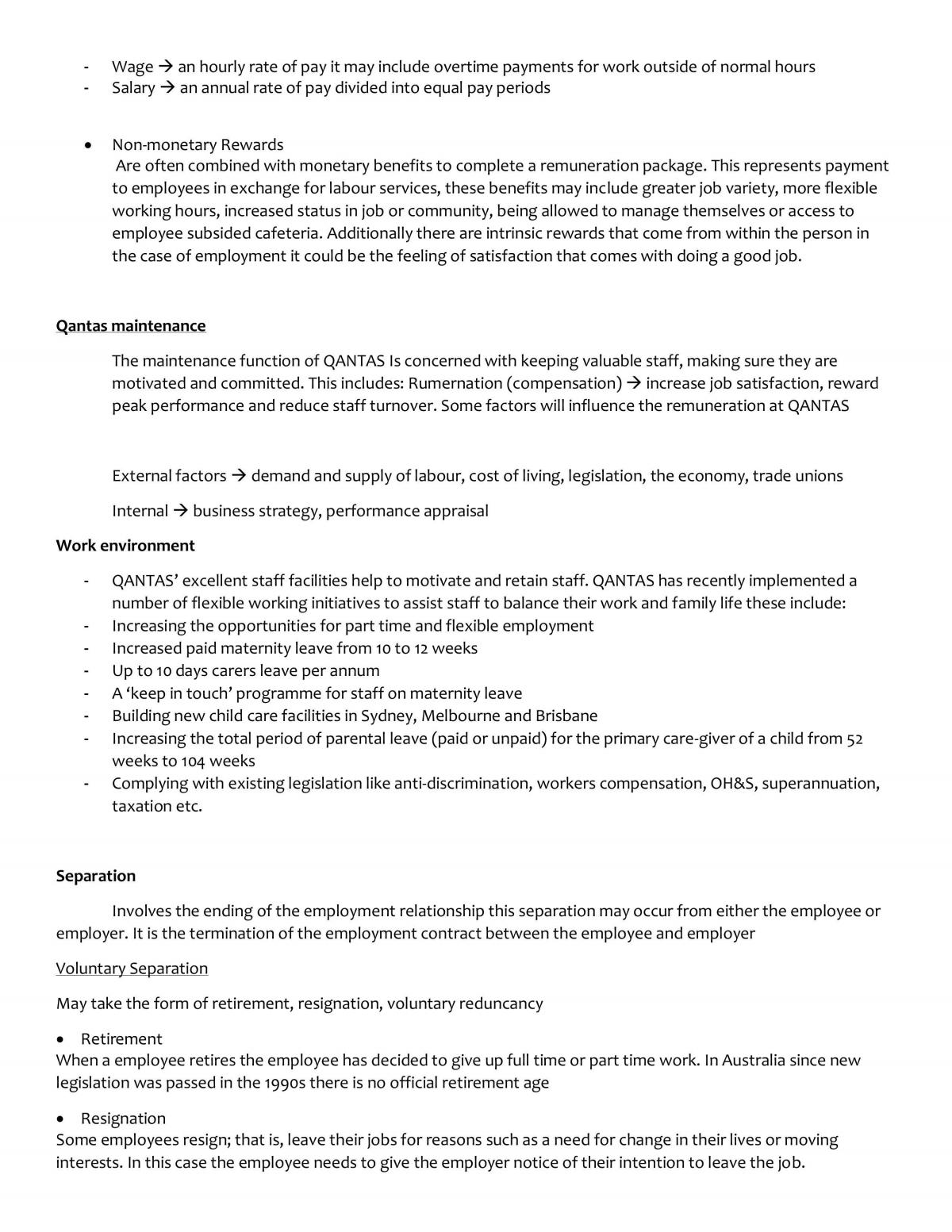Detailed Notes About Human Resources with QANTAS Examples, Structured From The Syllabus - Page 12