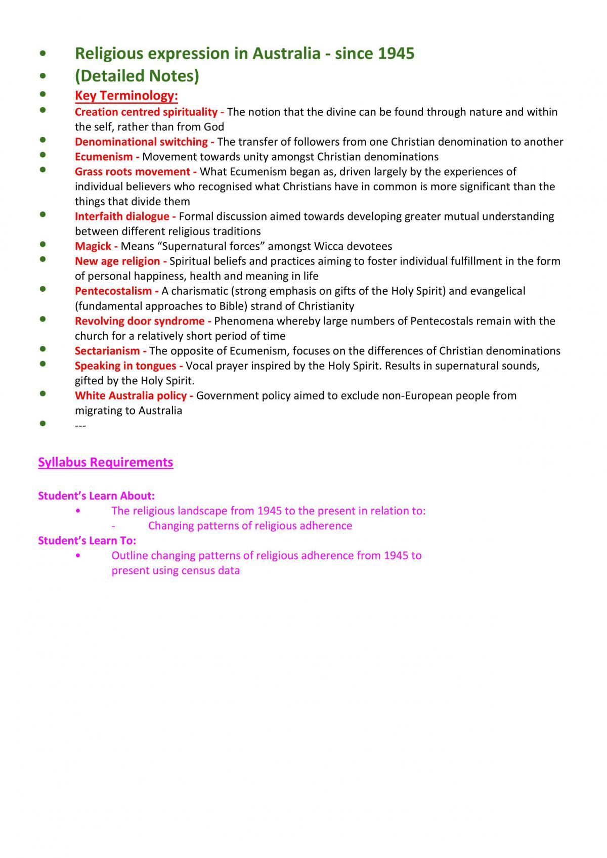 Detailed Notes on Australian Landscape Post 1945 - Page 12