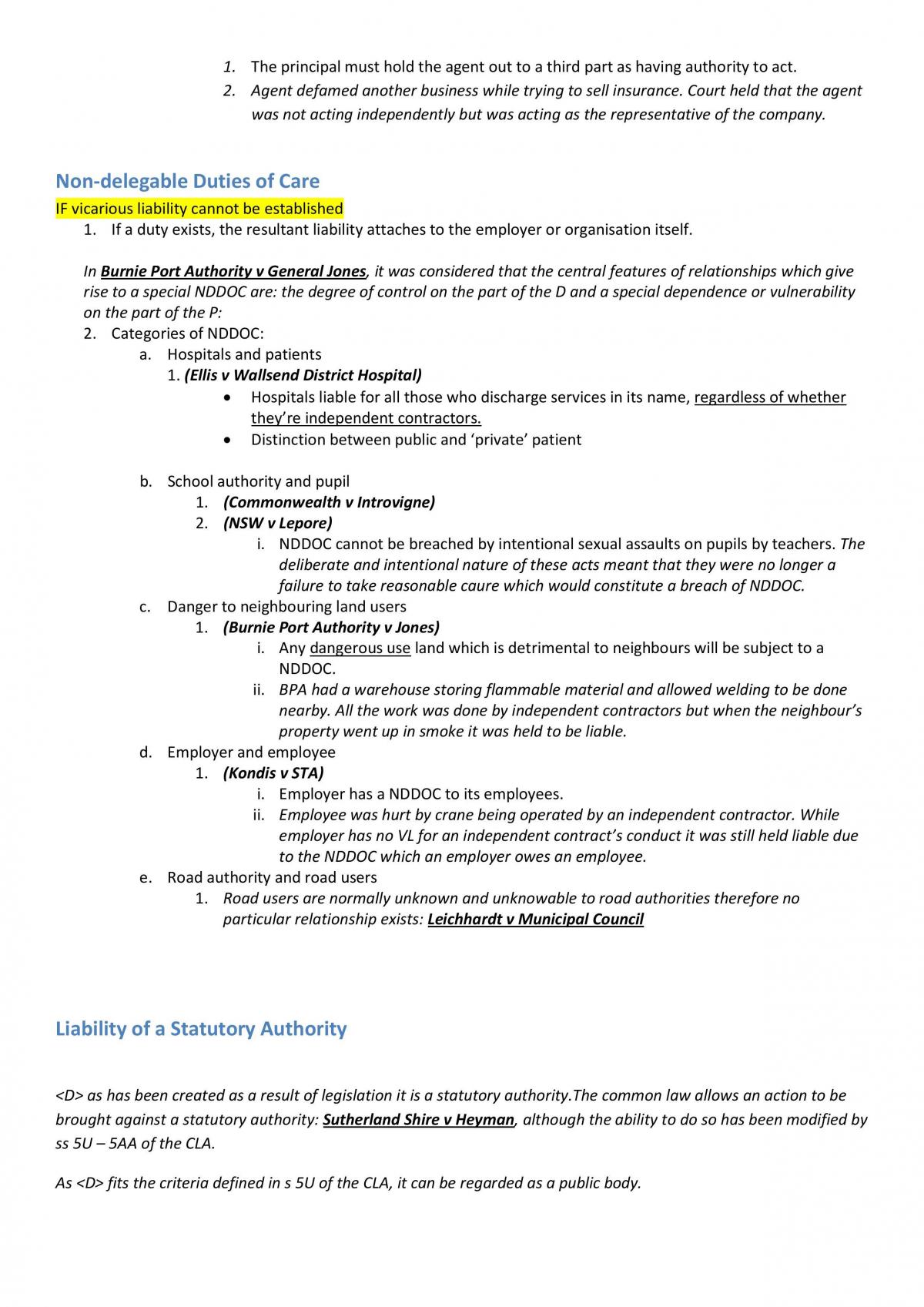 Torts Final Exam Answer Plan - Page 10