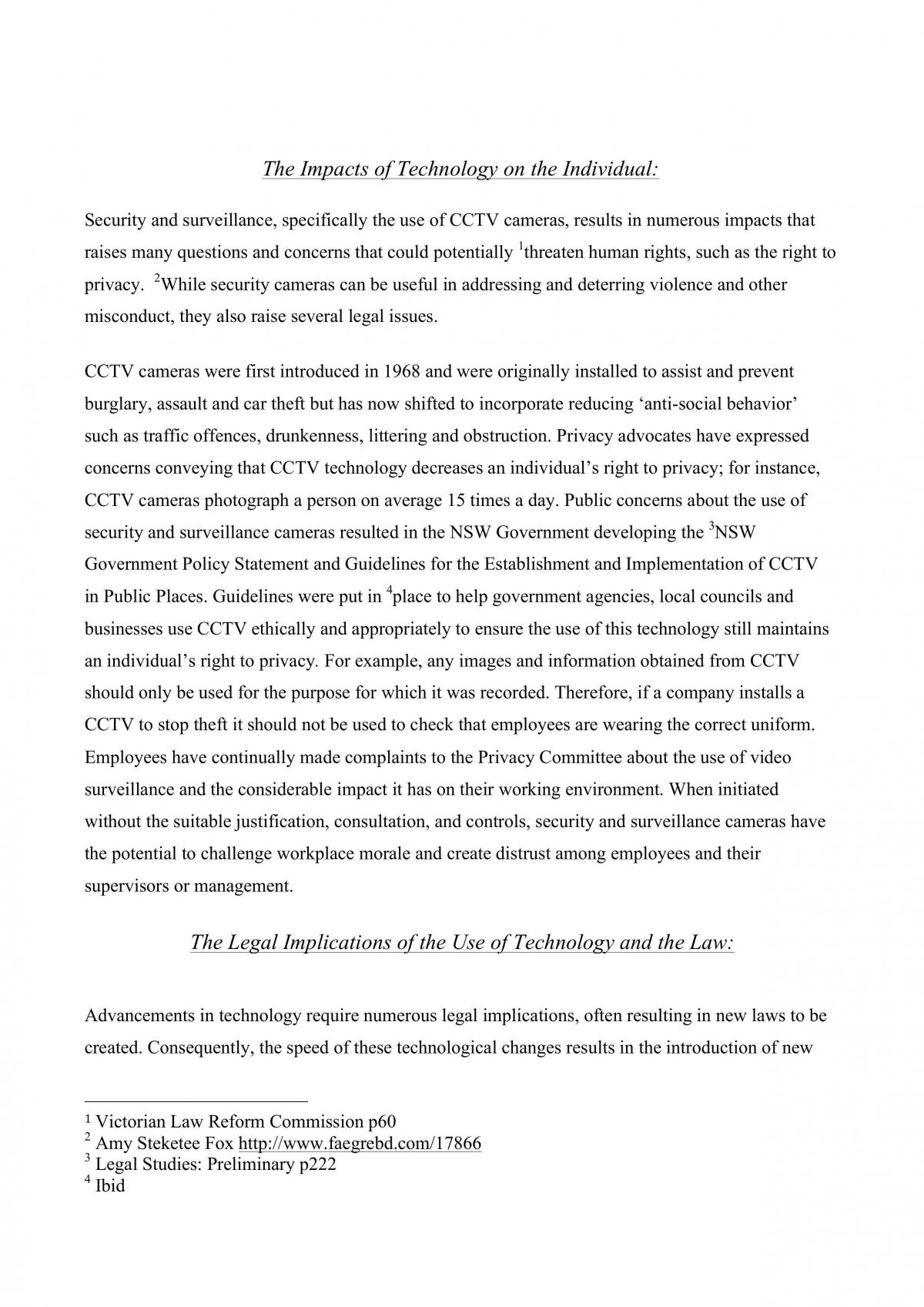 technology essay legal studies