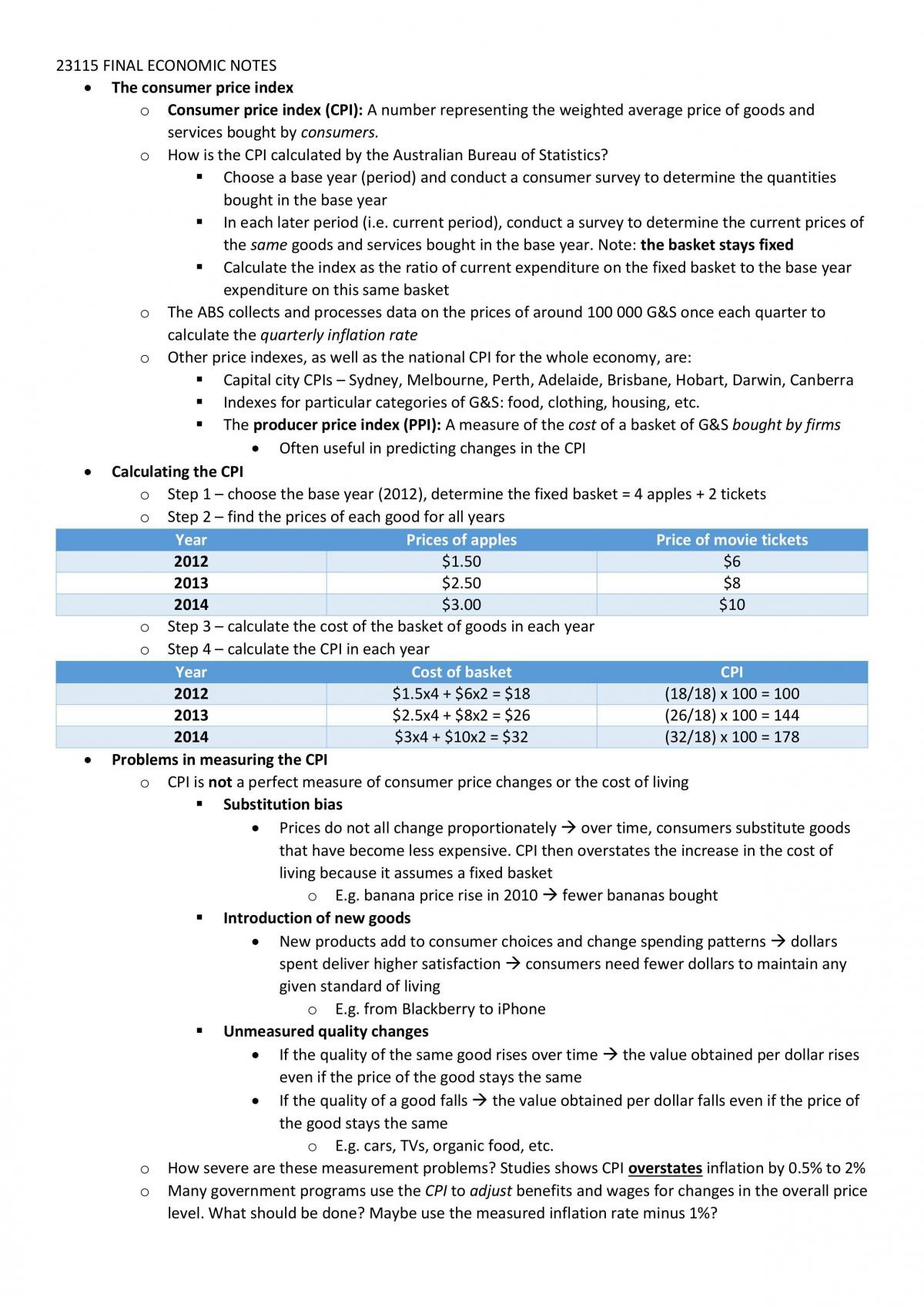 23115 Economics for Business Final Exam Notes - Page 21