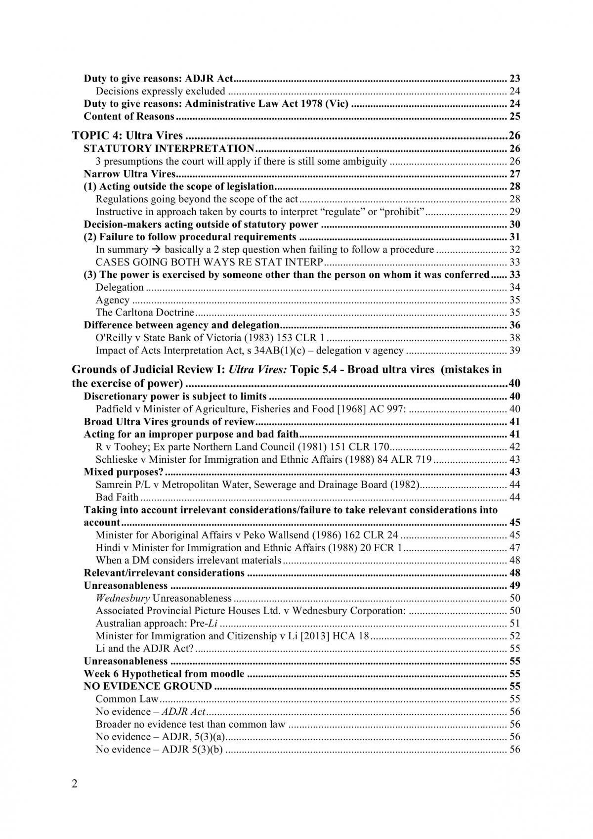 Lecture/Exam Notes for Admin Law - Page 2