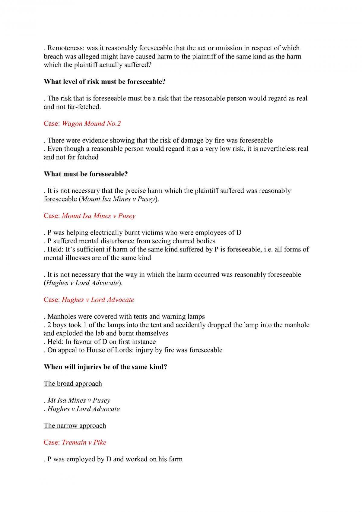 Negligence - Lecture and case notes - Page 20