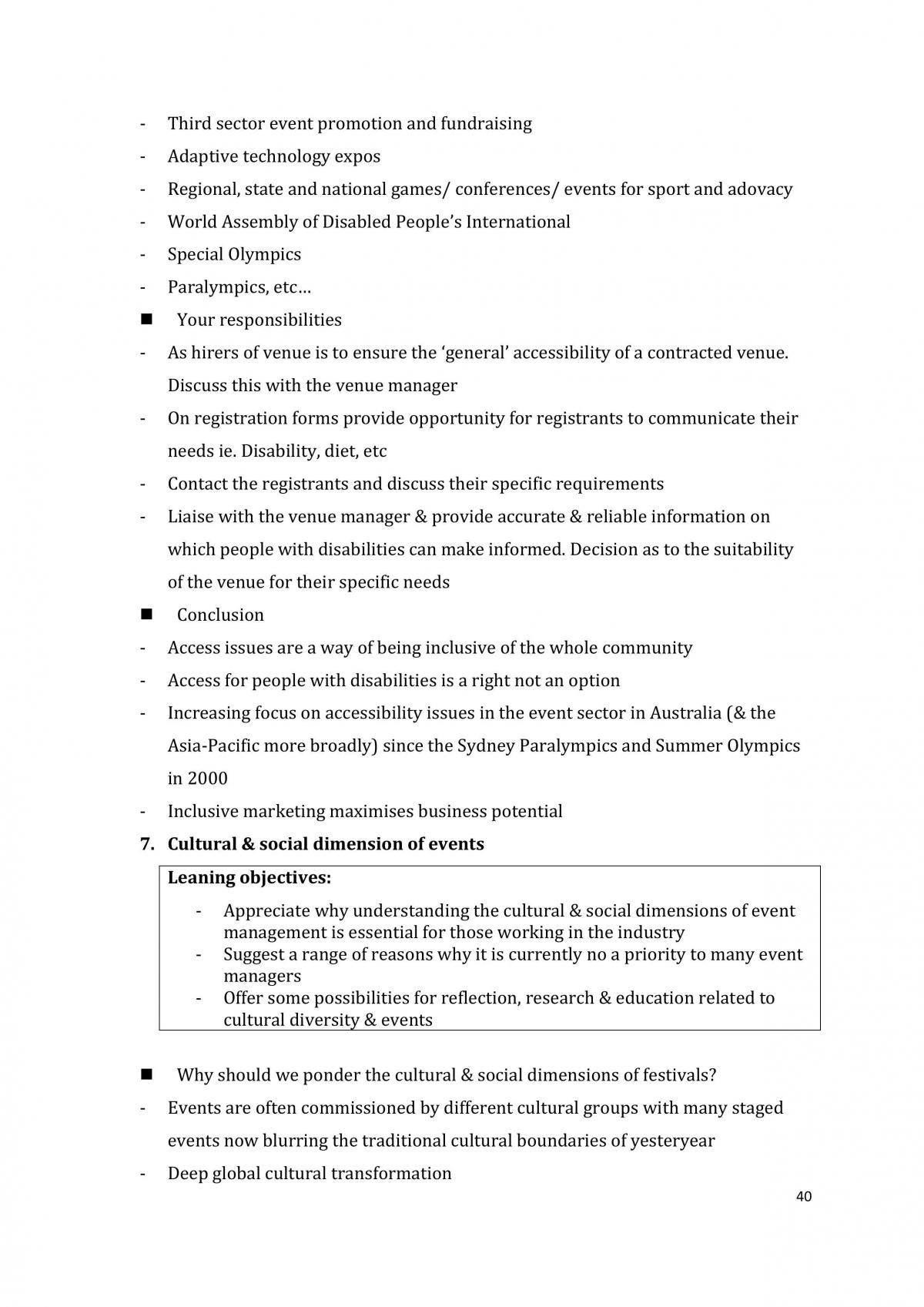 EVNT2000 Examination Notes - Page 40