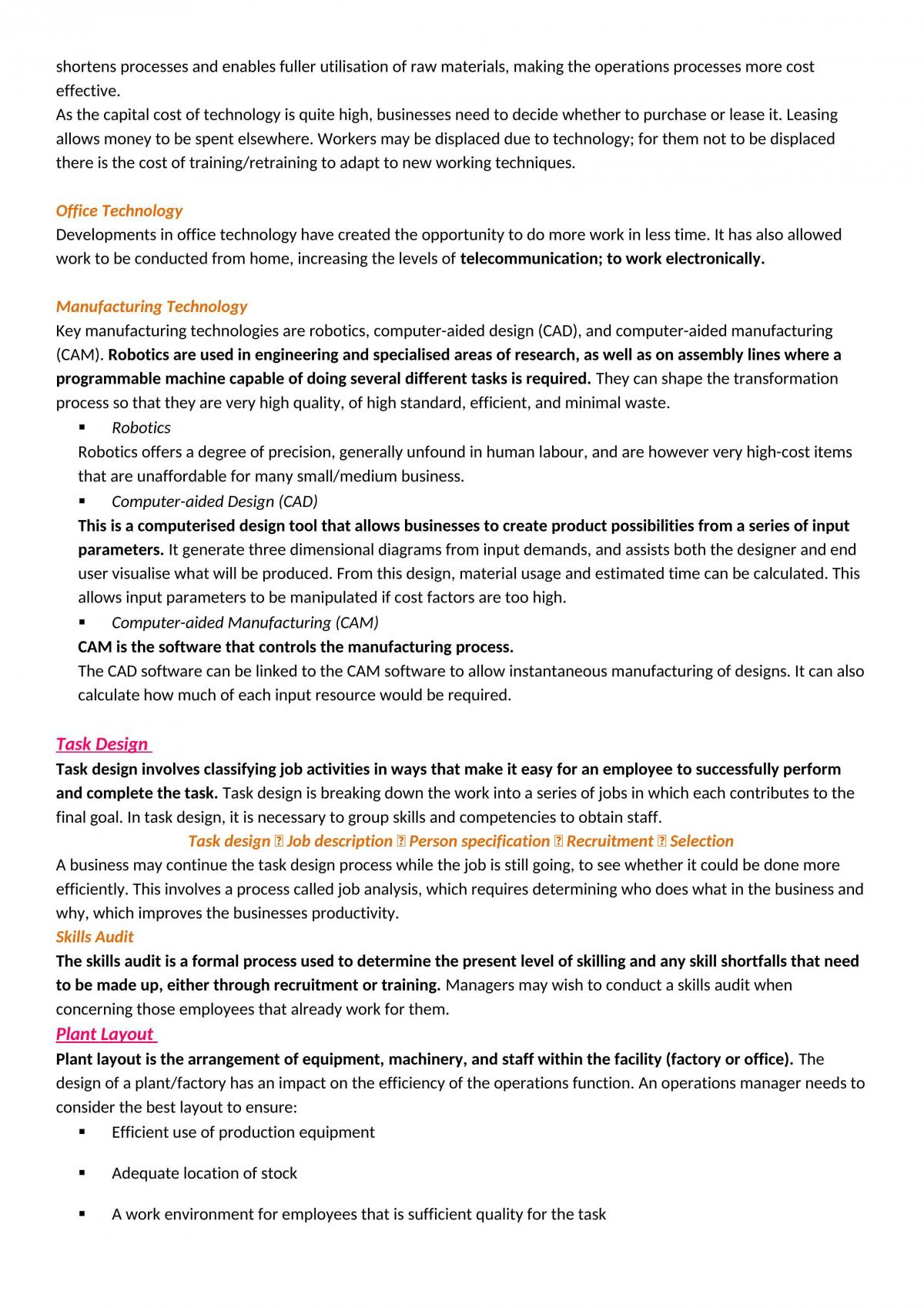 Business Studies Operations Notes  - Page 12