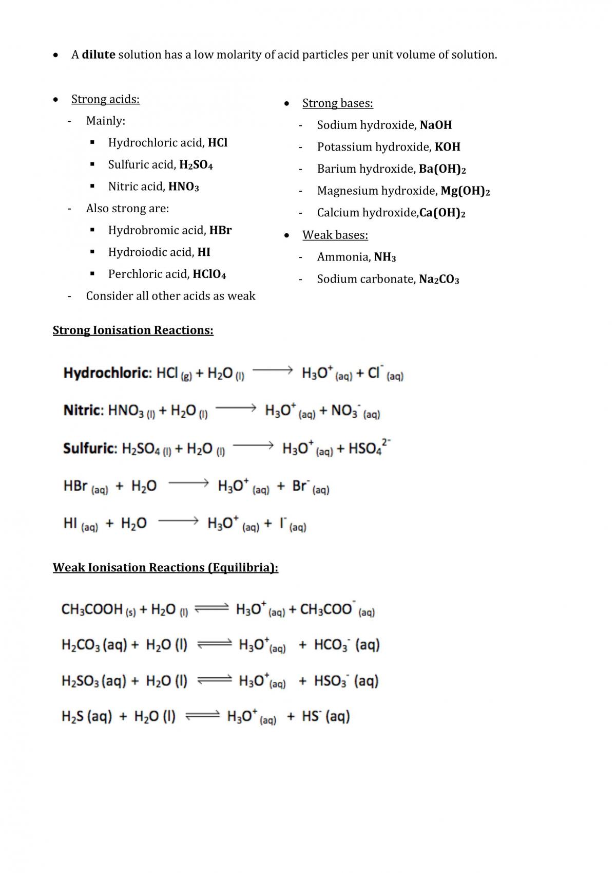 Year 12 Chemistry Study Notes Topic 2: The Acidic Environment - Page 22