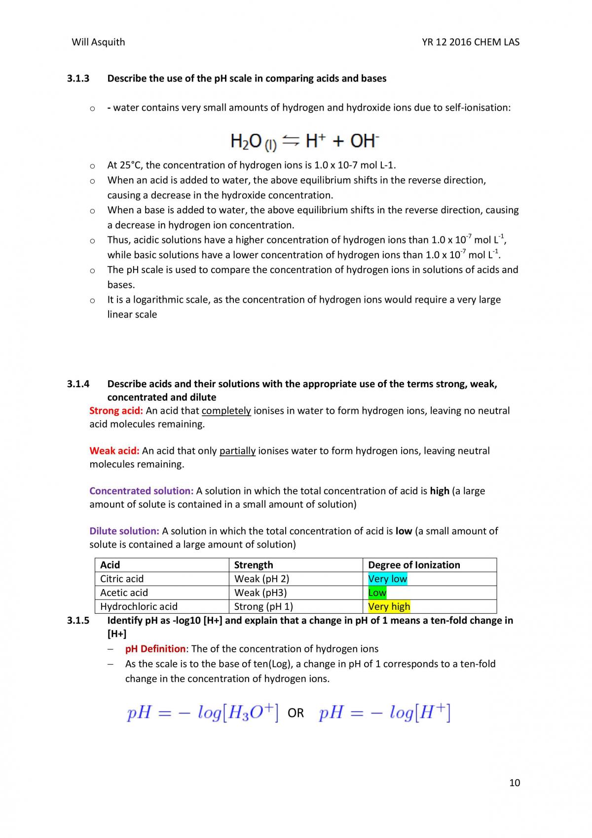 9.3 The Acidic Environment Notes - Page 10