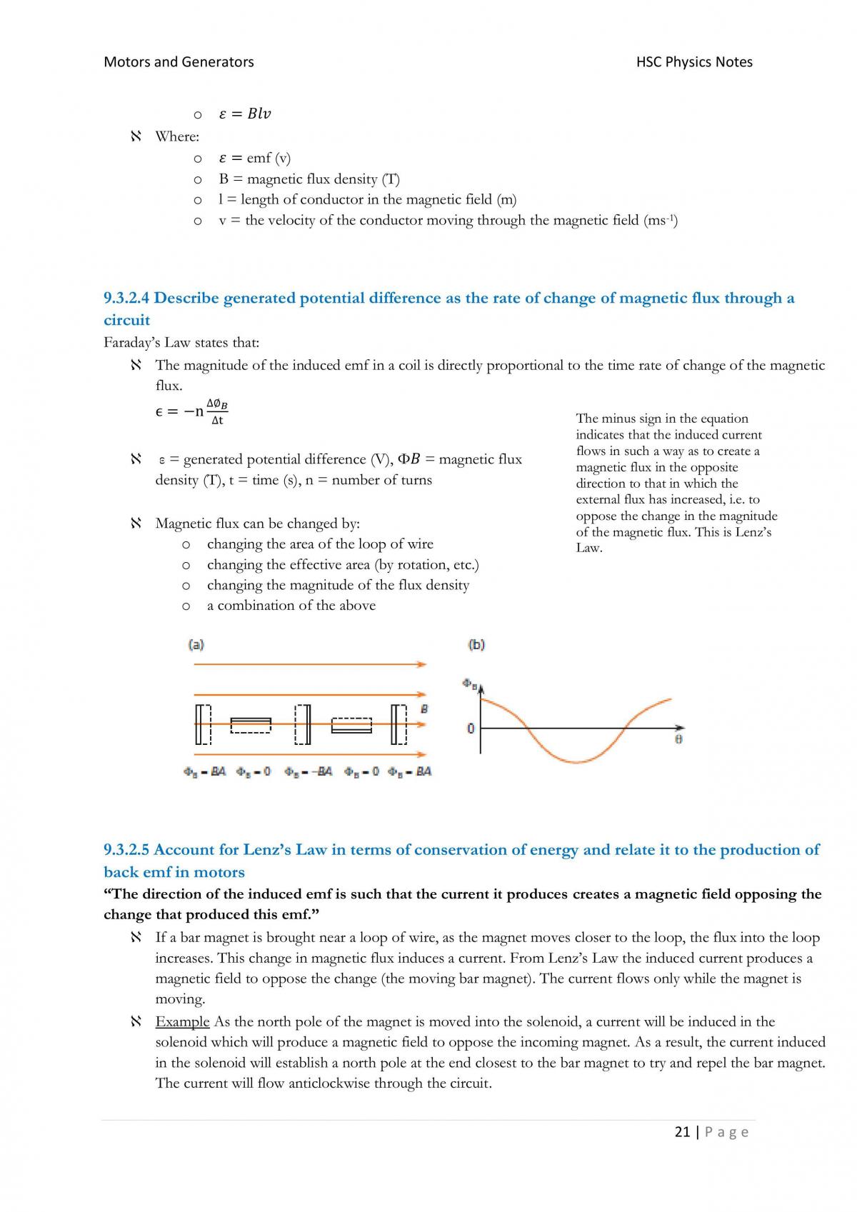 HSC Motore and Generators Notes - Page 21
