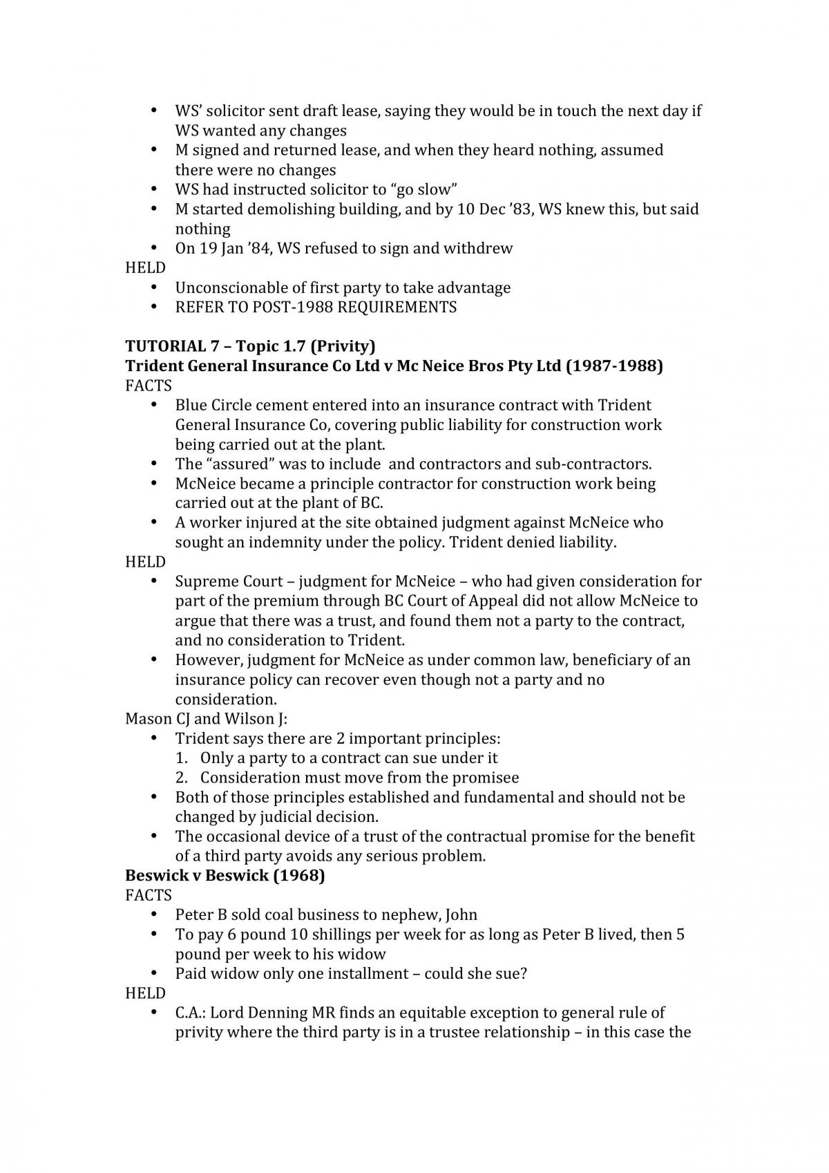 Contracts Study Notes - Case Summaries - Page 21