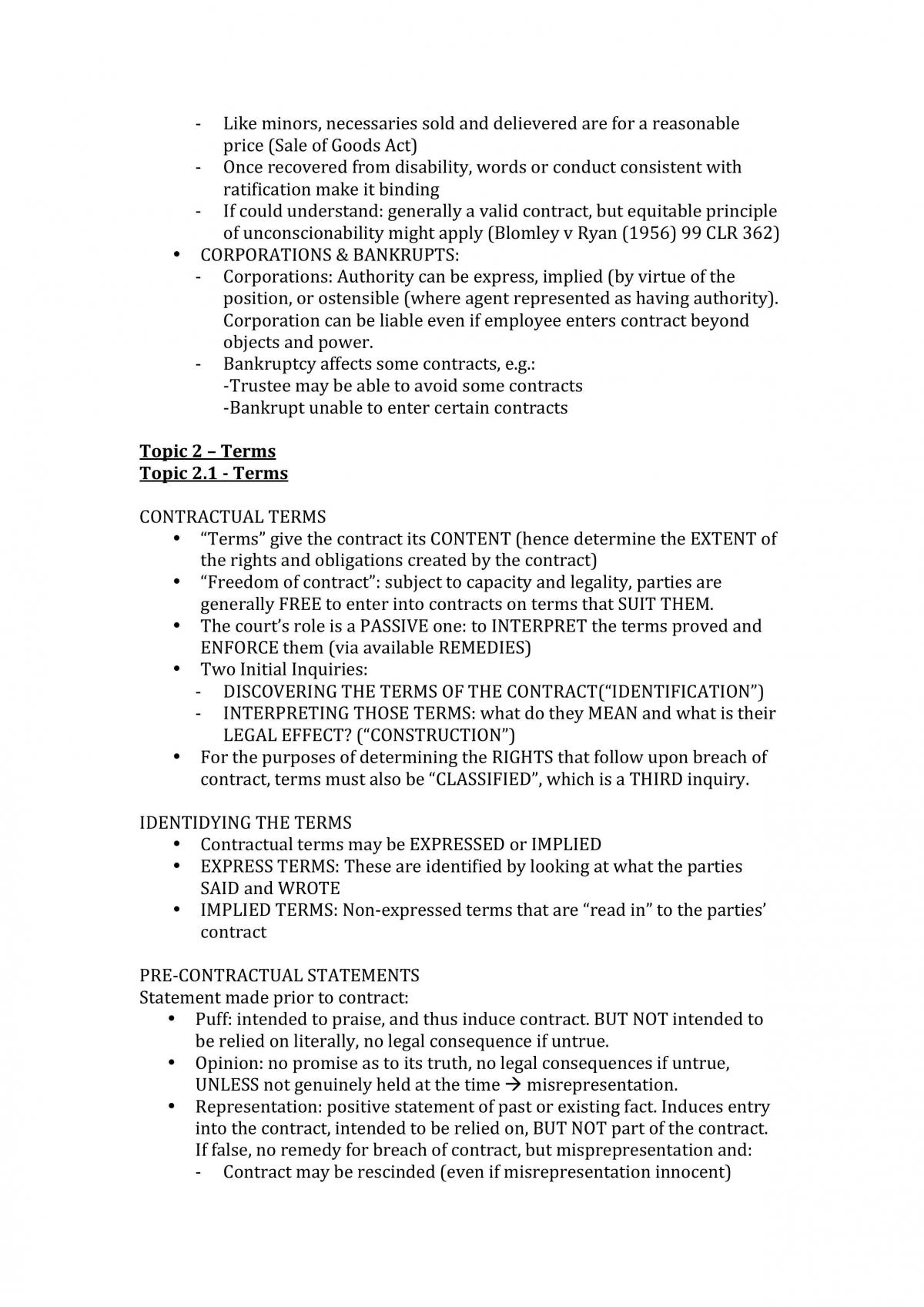 Contracts Study Notes/Course Summary - Page 13