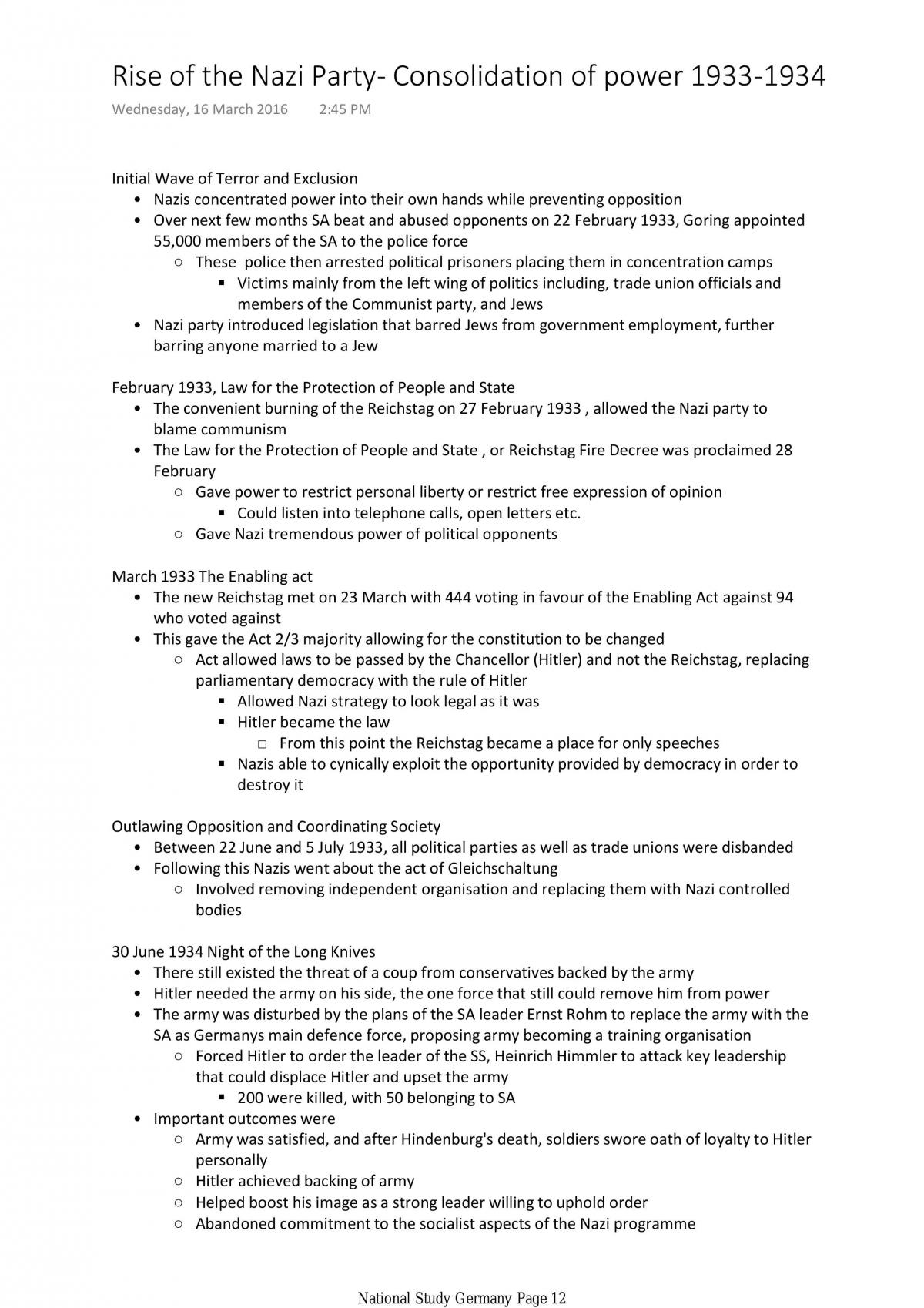 Full set of notes for Germany all dot points - Page 12