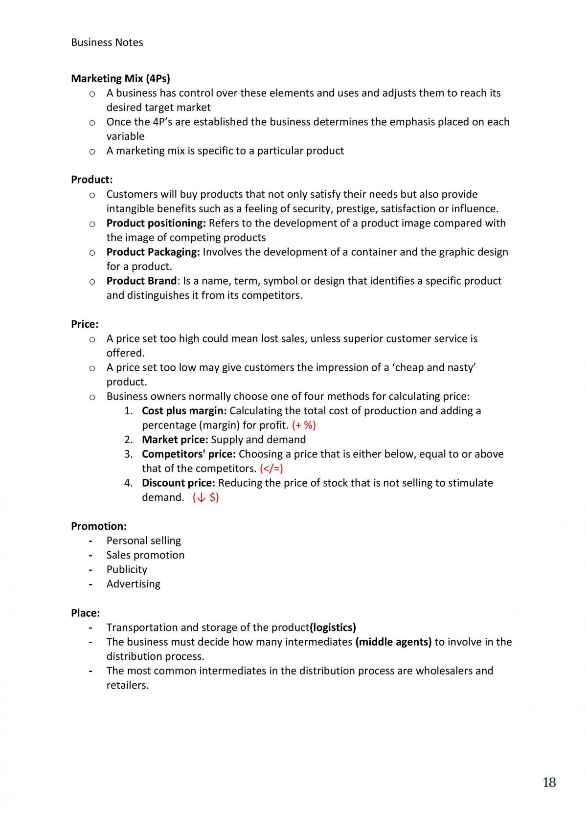 Business Studies Prelim Notes - Page 18