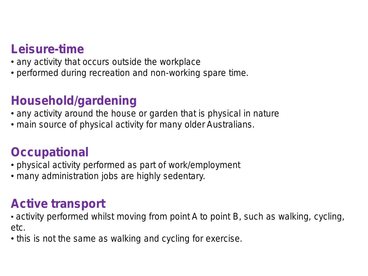 Unit 2 VCE Physical Education Notes- Physical Activity Guidelines - Page 10