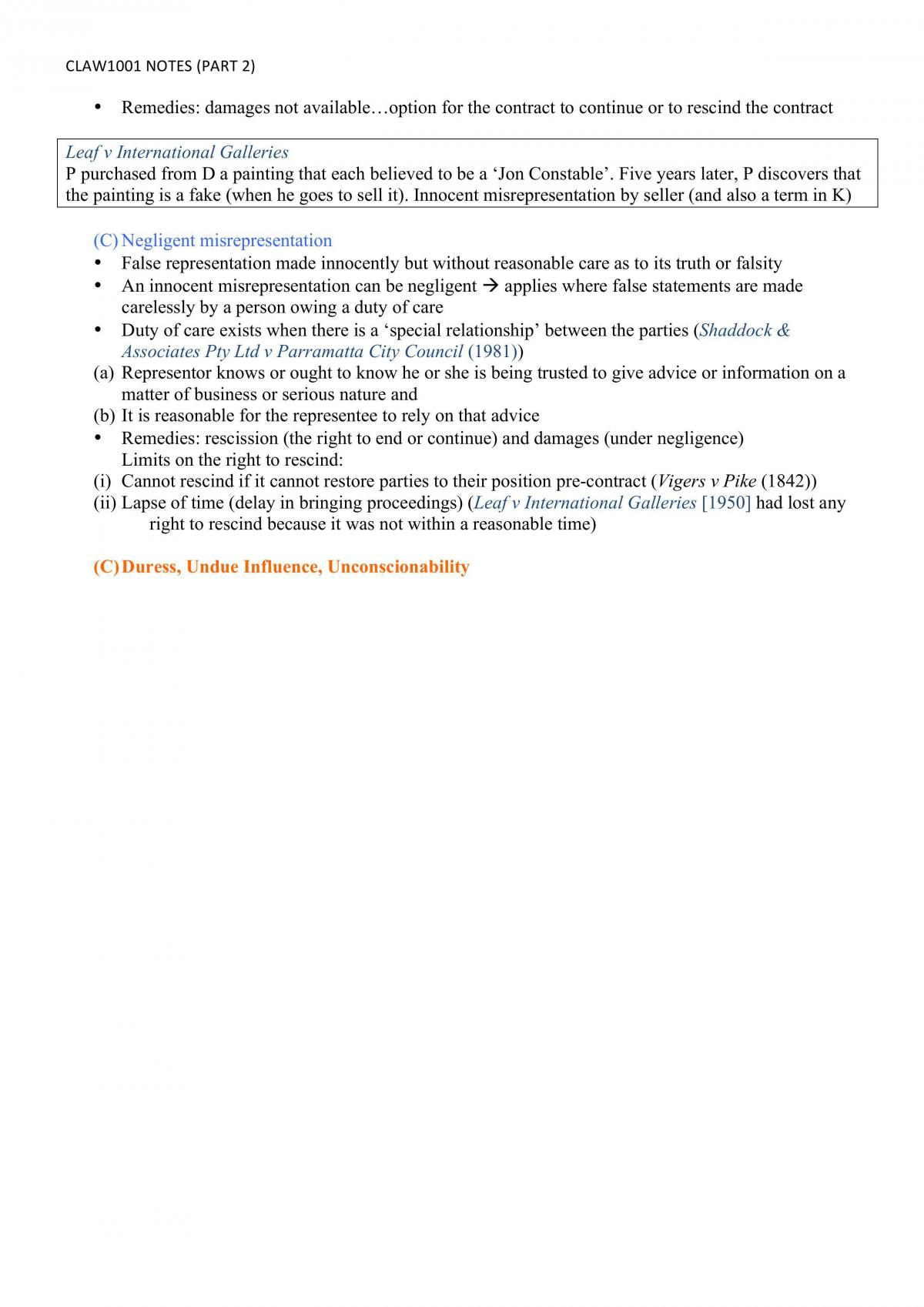 CLAW1001 Notes Part 2 - Page 15